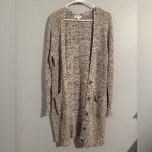 Brown Knit Cardigan Sweater